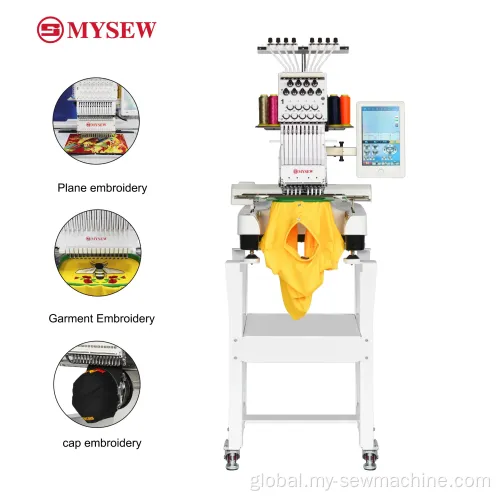 Single head embroidery machine Single Head 9 Needles Flat Embroidery Machine Factory